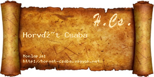 Horvát Csaba névjegykártya