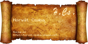 Horvát Csaba névjegykártya
