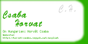 csaba horvat business card