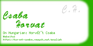 csaba horvat business card